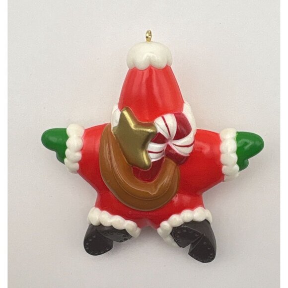 Hallmark Star Shaped Santa Claus Christmas Tree Ornament 1984 - Picture 2 of 6